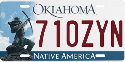 OK license plate 710ZYN