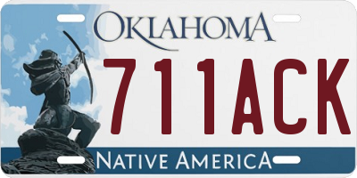OK license plate 711ACK