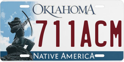 OK license plate 711ACM