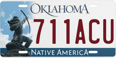 OK license plate 711ACU