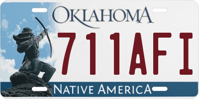 OK license plate 711AFI
