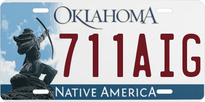 OK license plate 711AIG