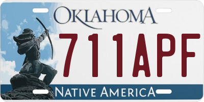 OK license plate 711APF