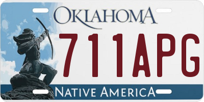 OK license plate 711APG