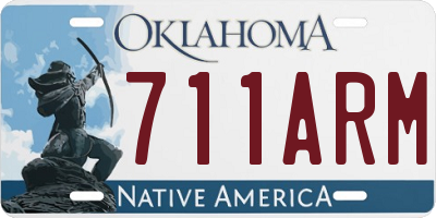 OK license plate 711ARM