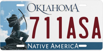 OK license plate 711ASA