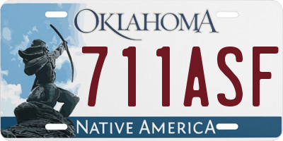OK license plate 711ASF