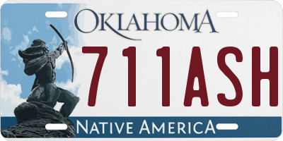 OK license plate 711ASH