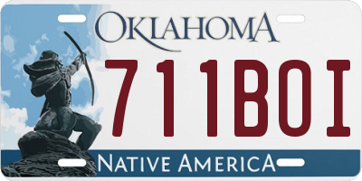 OK license plate 711BOI