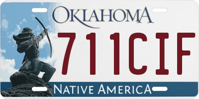 OK license plate 711CIF