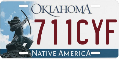 OK license plate 711CYF