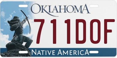OK license plate 711DOF