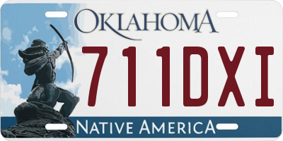 OK license plate 711DXI