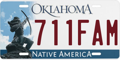 OK license plate 711FAM
