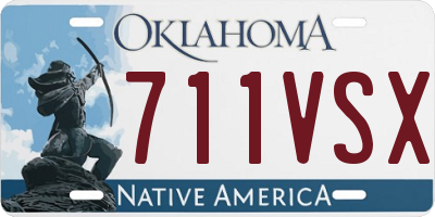 OK license plate 711VSX