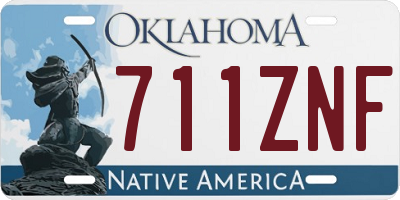 OK license plate 711ZNF