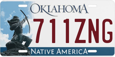 OK license plate 711ZNG