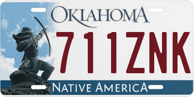 OK license plate 711ZNK