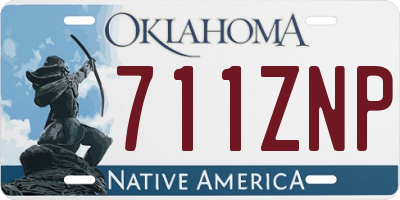 OK license plate 711ZNP