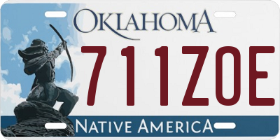 OK license plate 711ZOE