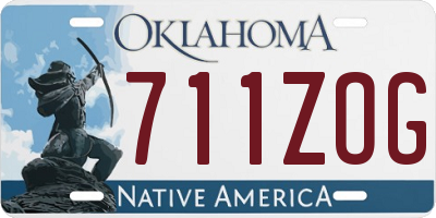 OK license plate 711ZOG