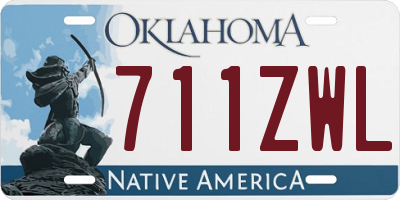 OK license plate 711ZWL