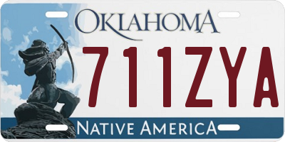 OK license plate 711ZYA