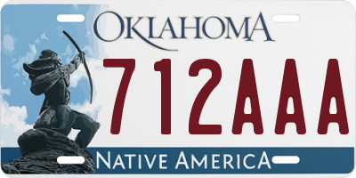 OK license plate 712AAA