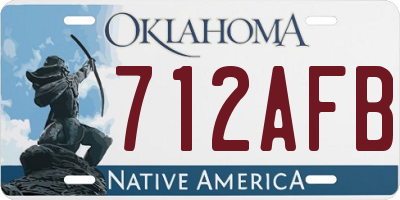 OK license plate 712AFB