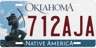 OK license plate 712AJA