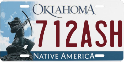 OK license plate 712ASH