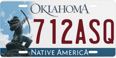 OK license plate 712ASQ