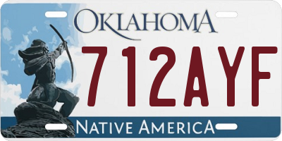 OK license plate 712AYF