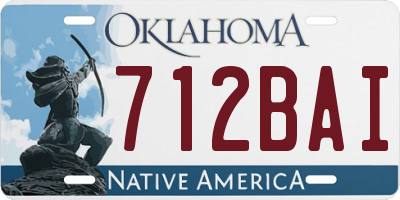 OK license plate 712BAI