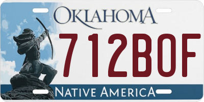 OK license plate 712BOF