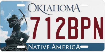 OK license plate 712BPN