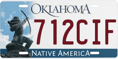 OK license plate 712CIF