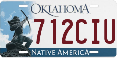 OK license plate 712CIU