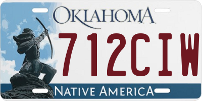 OK license plate 712CIW