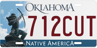 OK license plate 712CUT