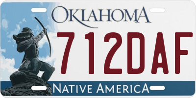 OK license plate 712DAF