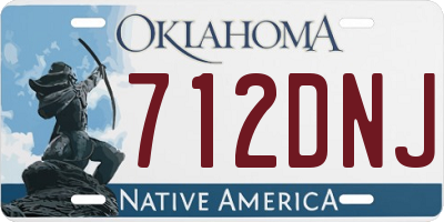OK license plate 712DNJ