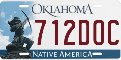 OK license plate 712DOC