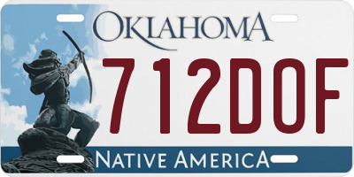 OK license plate 712DOF
