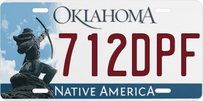 OK license plate 712DPF