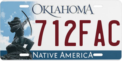 OK license plate 712FAC