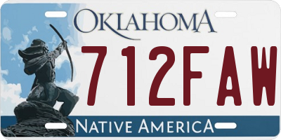 OK license plate 712FAW