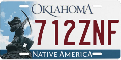 OK license plate 712ZNF