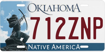 OK license plate 712ZNP