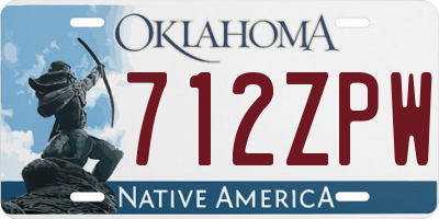 OK license plate 712ZPW